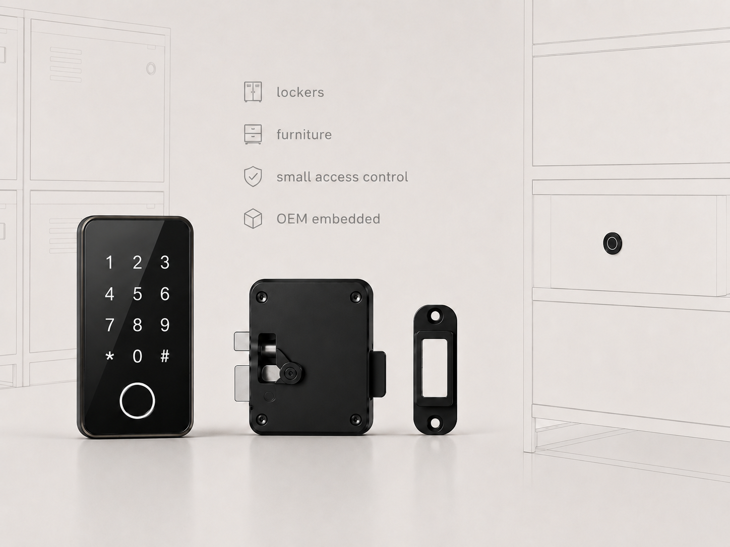 Cabinet and locker locks for drawers, storage and locker applications
