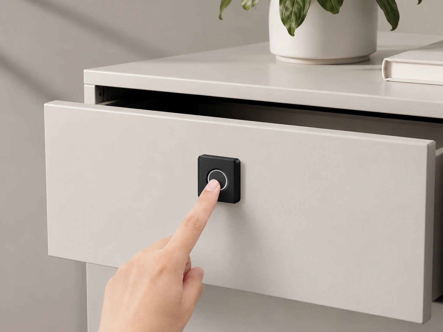 Fingerprint cabinet lock for drawer file cabinet and furniture cabinet use
