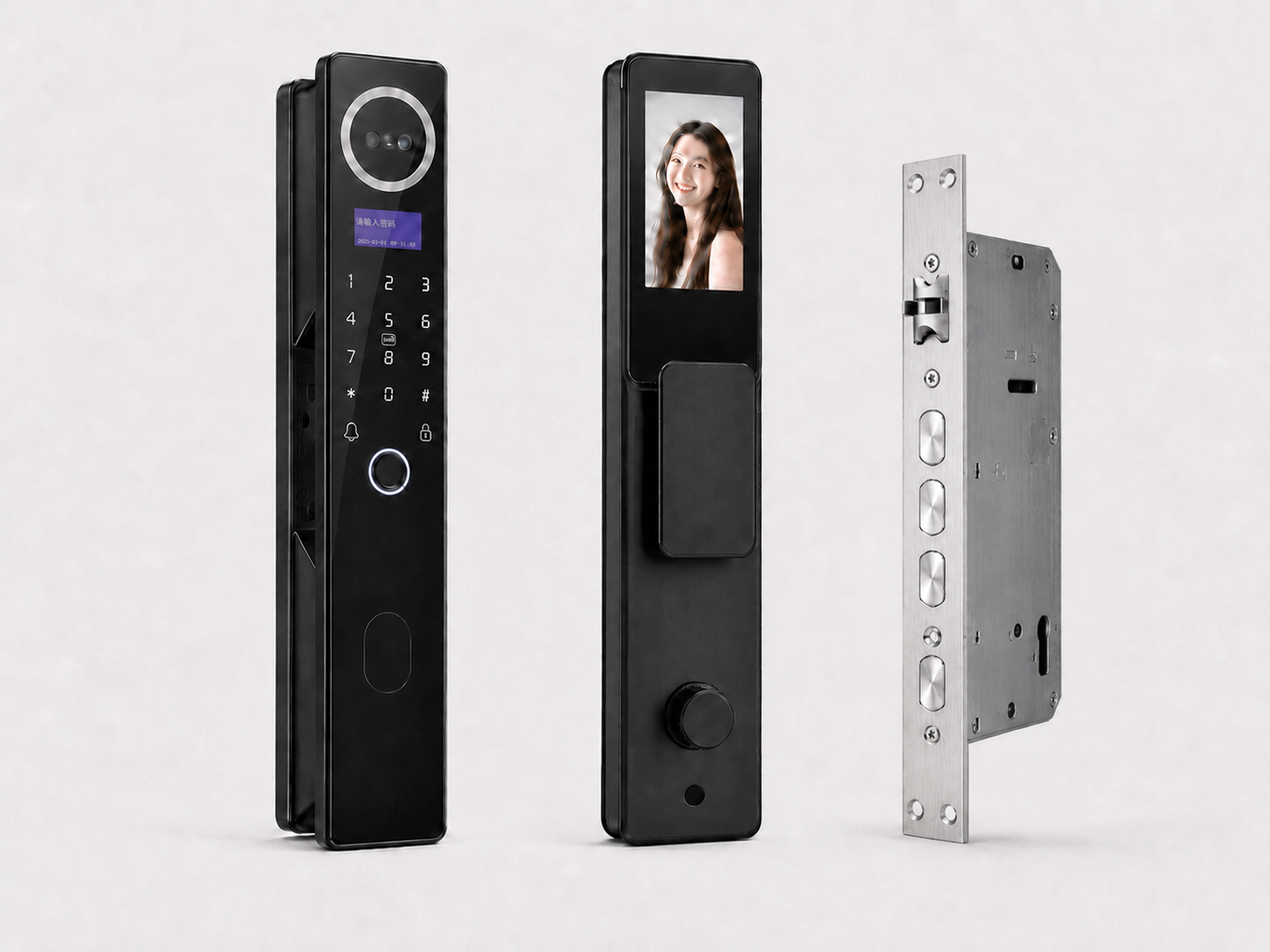Face recognition smart door lock with mortise lock body